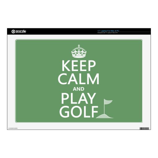 Keep Calm and Play Golf - all colors 17" Laptop Decal