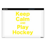 Keep Calm and Play Hockey Laptop Decals