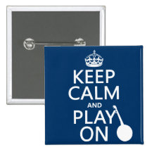 Keep Calm and Play On (Banjo)(any bckgrd color) Pinback Buttons