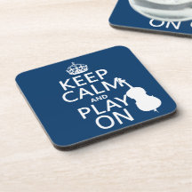 Keep Calm and Play On (double bass) Beverage Coasters