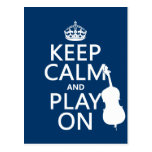 Keep Calm and Play On (double bass) Postcards