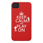 Keep Calm and Play On (football) (in any color) iPhone 4 Case-Mate Case