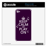 Keep Calm and Play on - music notes - all colours Decal For The iPhone 4