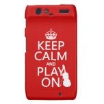Keep Calm and Play On (violin)(any color) Motorola Droid RAZR Cover