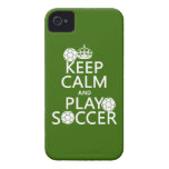 Keep Calm and Play Soccer (any color) iPhone 4 Case-Mate Cases