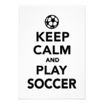 Keep calm and play Soccer Custom Invitation