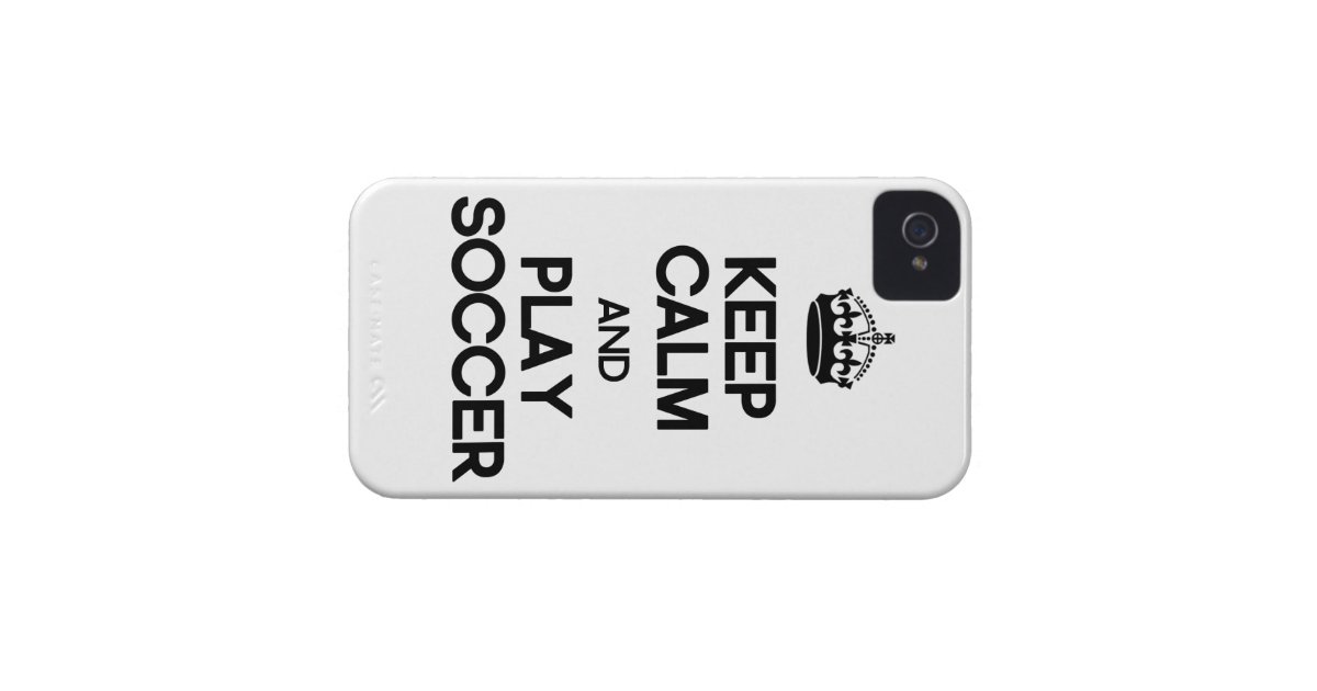 Keep Calm And Play Soccer iPhone 4 Cover | Zazzle