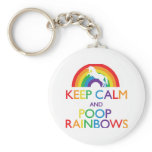 Keep Calm and Poop Rainbows Unicorn Key Chains