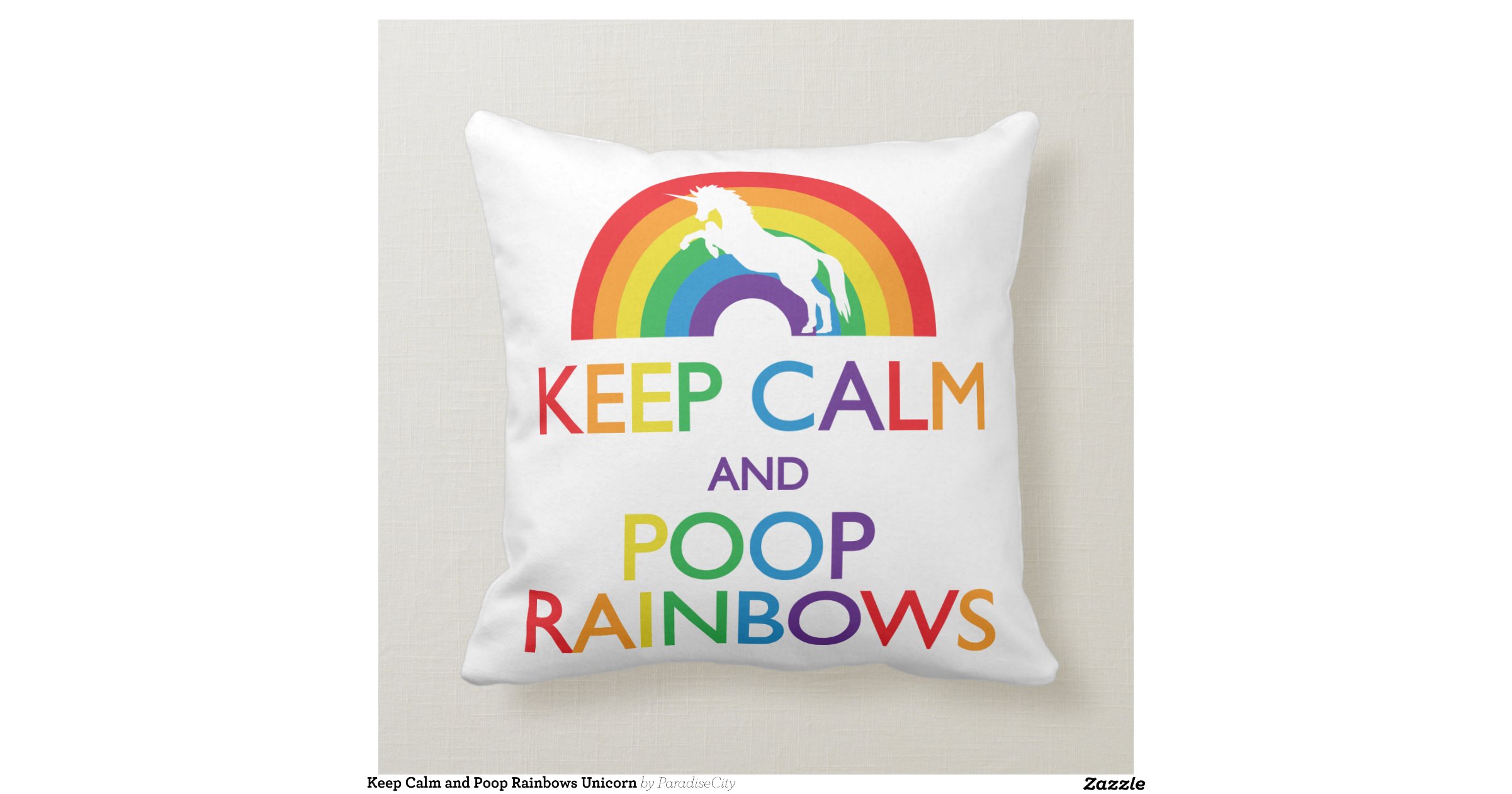 rainbow poop pillow