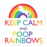 Keep Calm and Poop Rainbows Unicorn Stickers