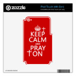 Keep Calm and Pray On - all colors available iPod Touch 4G Decals