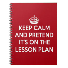 KEEP CALM AND PRETEND IT'S ON THE LESSON PLAN GIFT NOTE BOOK