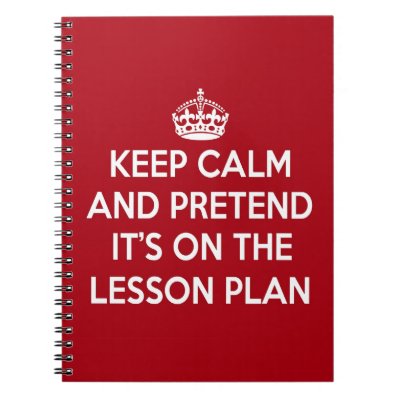 KEEP CALM AND PRETEND IT&#39;S ON THE LESSON PLAN GIFT NOTE BOOK