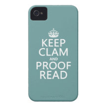 Keep Calm and Proofread (clam) (any color) iPhone 4 Case-Mate Case