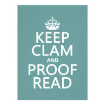 Keep Calm and Proofread (clam) (any color) Personalized Announcements