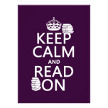 Keep Calm and Read On (in any color) Custom Announcement
