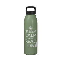 Keep Calm and Read On Water Bottles