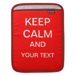 KEEP CALM AND - Red Custom iPad Case iPad Sleeve