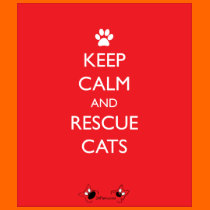 Keep Calm and Rescue Cats White Paw T-shirts