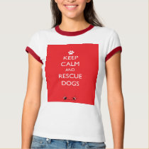 Keep Calm and Rescue Dogs White Paw Tshirts