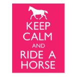 Keep Calm And Ride A Horse Postcard