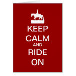 Keep calm and ride on card