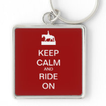 Keep calm and ride on key chain