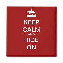 Keep calm and ride on fridge magnets