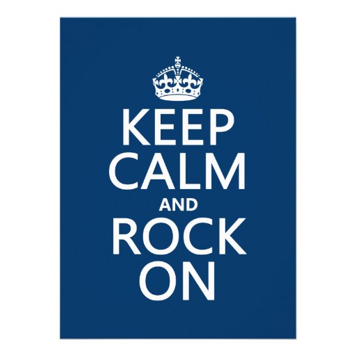Keep Calm and Rock On (any background color) Invitation