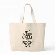 Keep Calm and Rock On Tote Bags