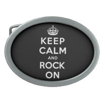 Keep Calm and Rock On Belt Buckle