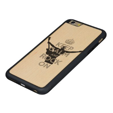 Keep Calm and Rock on Carved® Maple iPhone 6 Plus Bumper