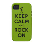 Keep calm and rock on Case-Mate iPhone 4 cases