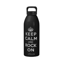 Keep Calm and Rock On Drinking Bottles