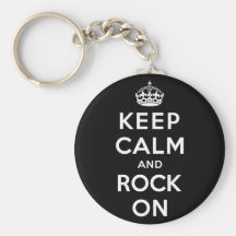 Keep Calm and Rock On Keychain