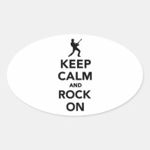 Keep calm and Rock on Oval Sticker