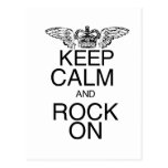 Keep Calm and Rock On Post Cards