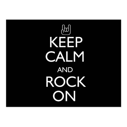 Keep Calm and Rock On Postcard Zazzle