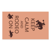 Keep Calm and Rodeo On cowboy cowgirl gift Rectangular Sticker