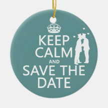 Keep Calm and Save the Date (fully customizable) Christmas Ornament