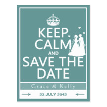 Keep Calm and Save The Date Lesbian Wedding Post Cards