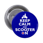 Keep Calm and Scooter On Button Badges