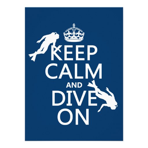 Keep Calm and (scuba) Dive On (in any color) Personalized Announcements