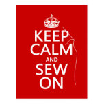 Keep Calm and Sew On (all colors) Post Cards
