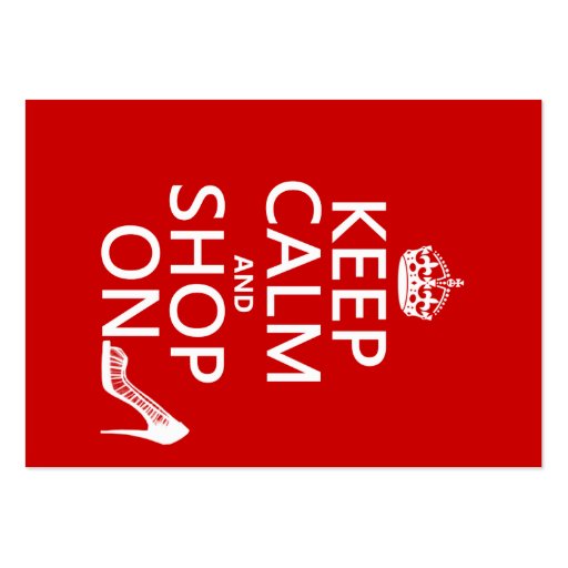 Keep Calm and Shop On - all colors Business Cards (front side)