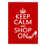 Keep Calm and Shop On - all colors Greeting Card