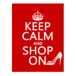 Keep Calm and Shop On - all colors Postcards