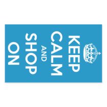 Keep Calm and Shop On Blue Sticker