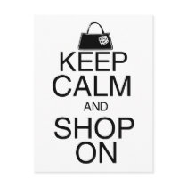 Keep Calm and Shop On Postcards