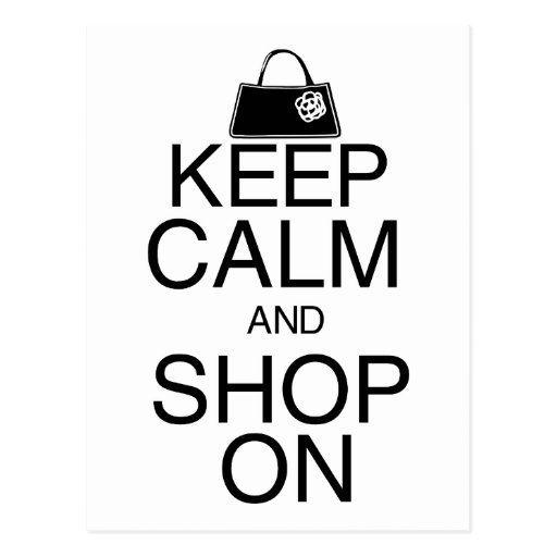 Keep Calm and Shop On Postcards
